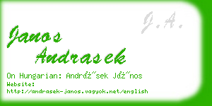 janos andrasek business card